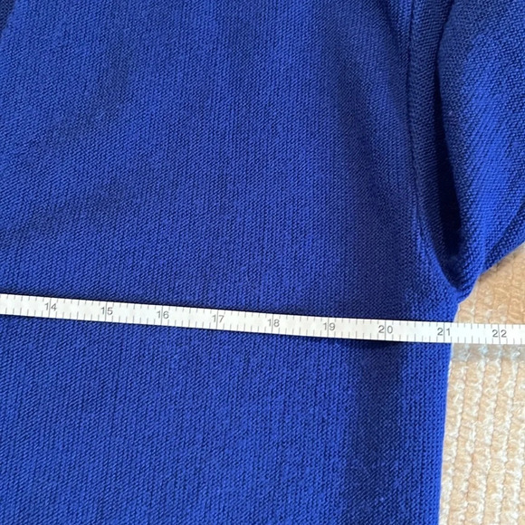 St Michael Vintage 80s Acrylic Long Cardigan Women Royal Blue buttons v neck - Picture 6 of 7